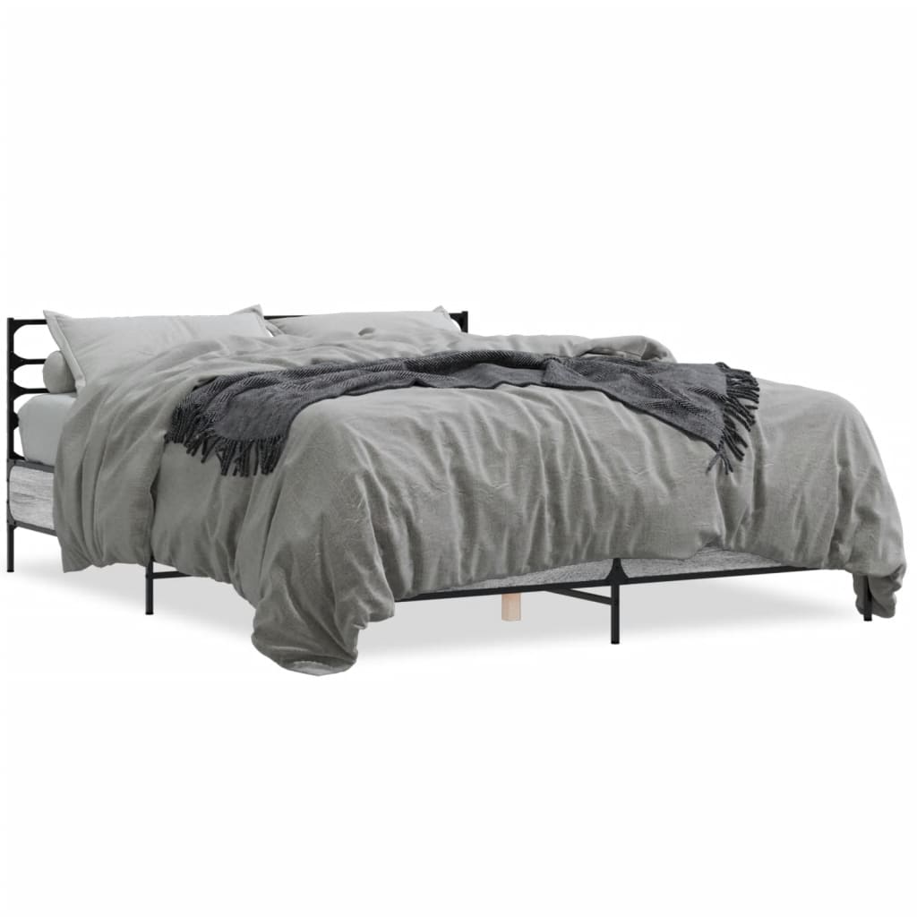 Cadre de lit sans matelas sonoma gris 150x200 cm