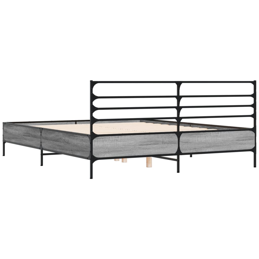 Cadre de lit sans matelas sonoma gris 150x200 cm