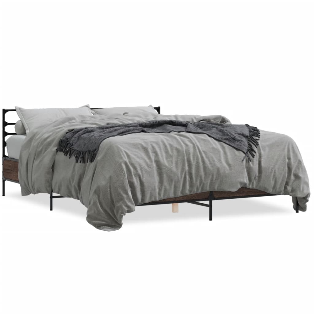 Cadre de lit sans matelas chêne marron 150x200 cm