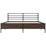 Cadre de lit sans matelas chêne marron 150x200 cm