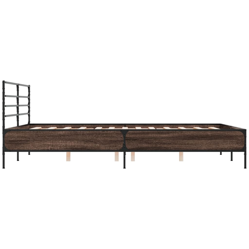 Cadre de lit sans matelas chêne marron 150x200 cm