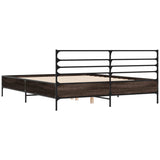 Cadre de lit sans matelas chêne marron 150x200 cm