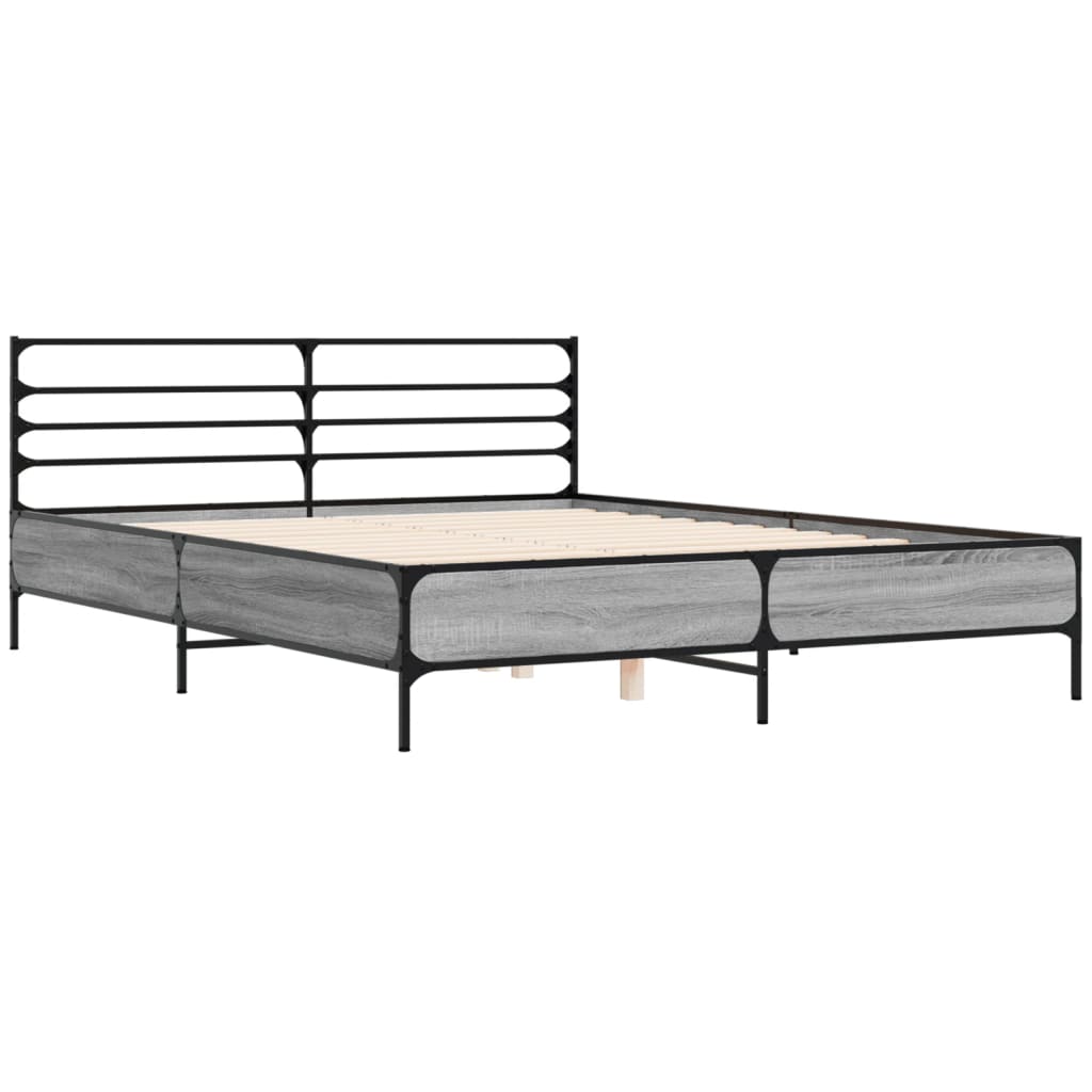 Cadre de lit sans matelas sonoma gris 160x200 cm