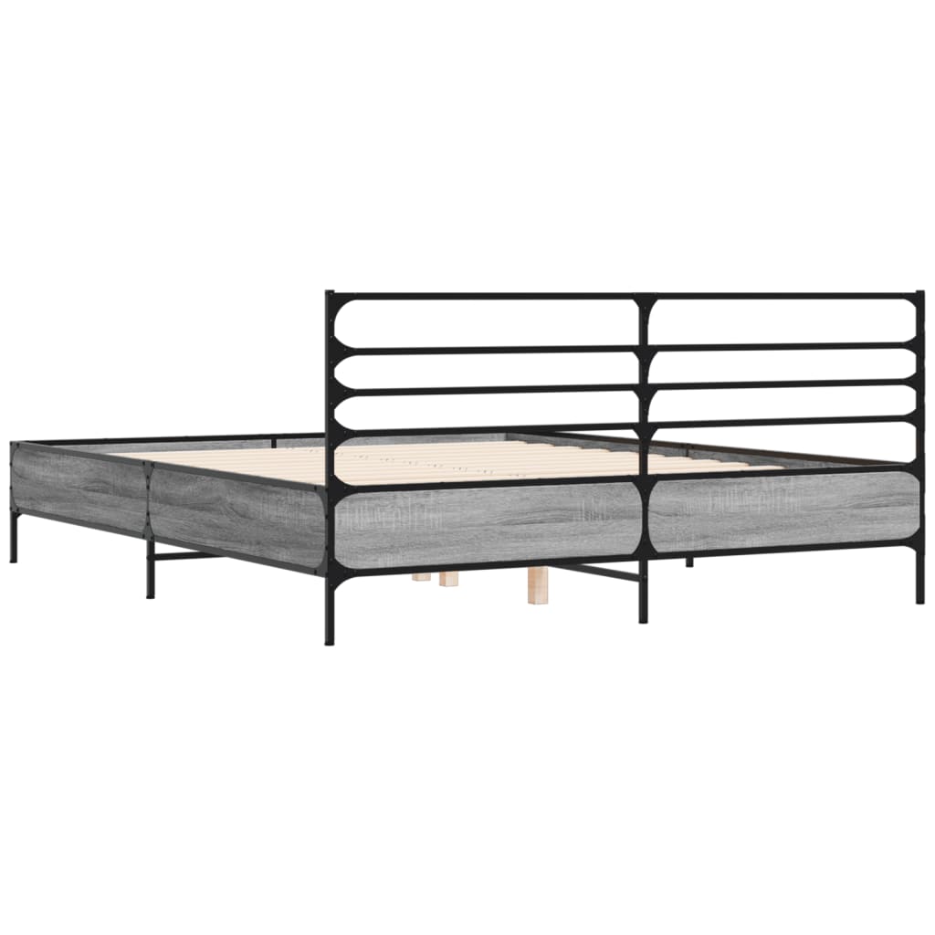 Cadre de lit sans matelas sonoma gris 160x200 cm