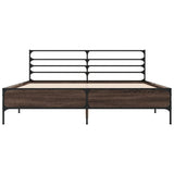 Bed frame without mattress brown oak 160x200 cm