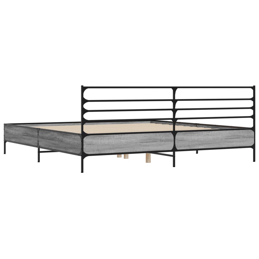 Cadre de lit sans matelas sonoma gris 180x200 cm