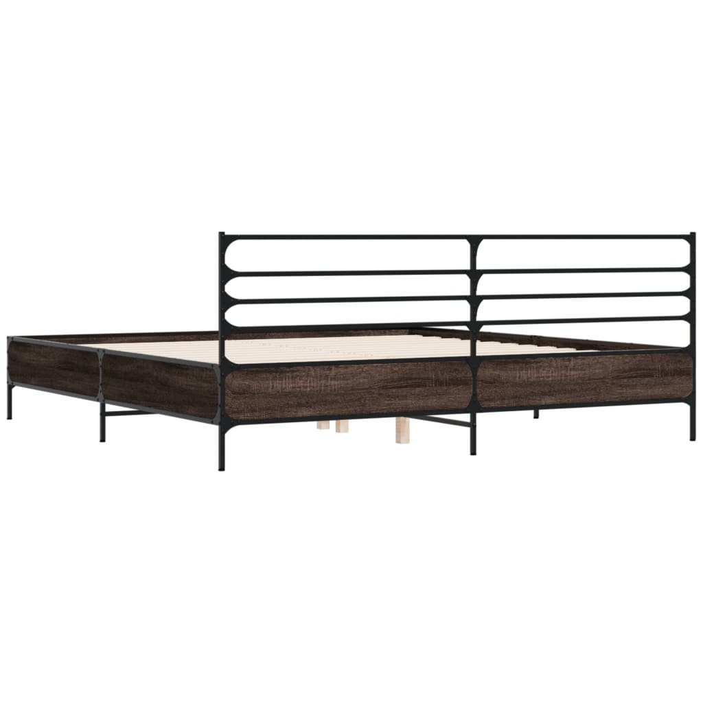 Cadre de lit sans matelas chêne marron 180x200 cm