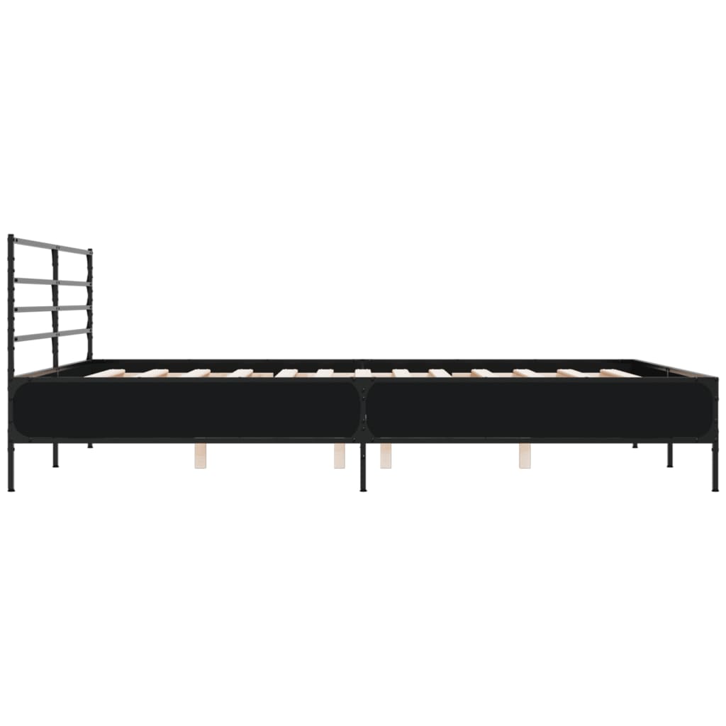 Cadre de lit sans matelas noir 200x200 cm