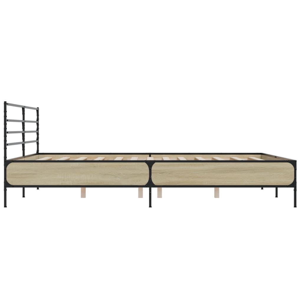 Bed frame without mattress sonoma oak 200x200 cm