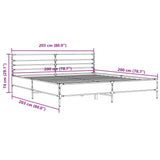 Bed frame without mattress sonoma oak 200x200 cm