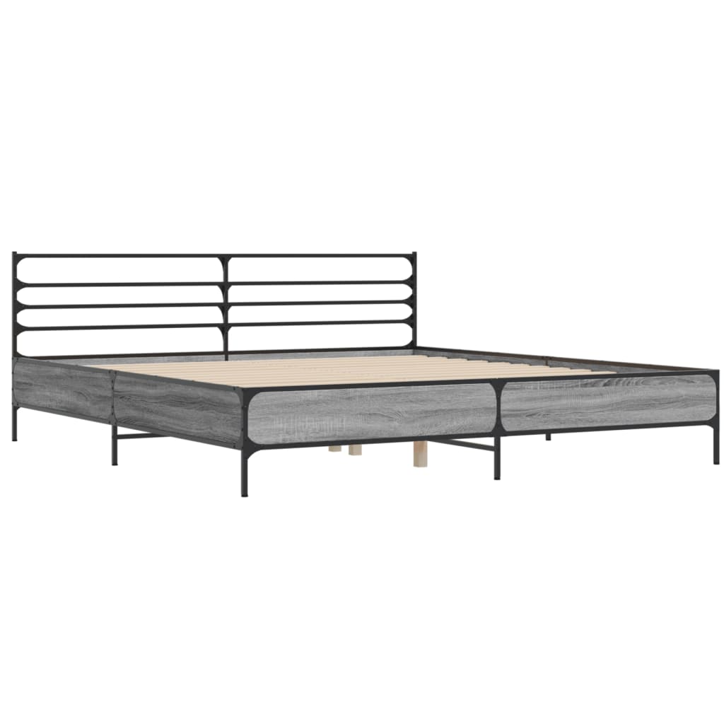 Cadre de lit sans matelas sonoma gris 200x200 cm