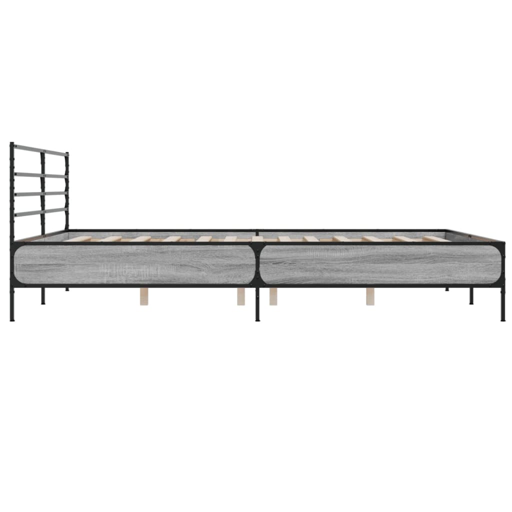 Cadre de lit sans matelas sonoma gris 200x200 cm