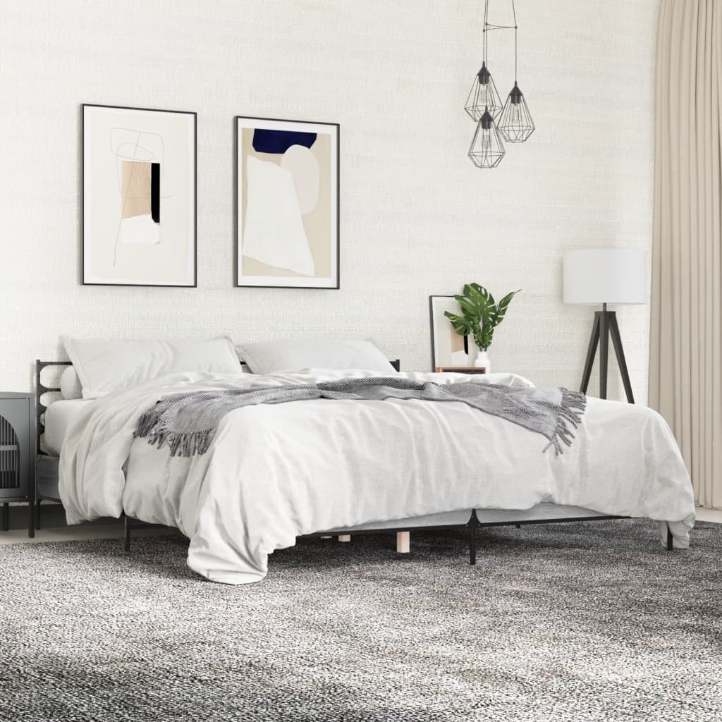 Cadre de lit sans matelas sonoma gris 200x200 cm