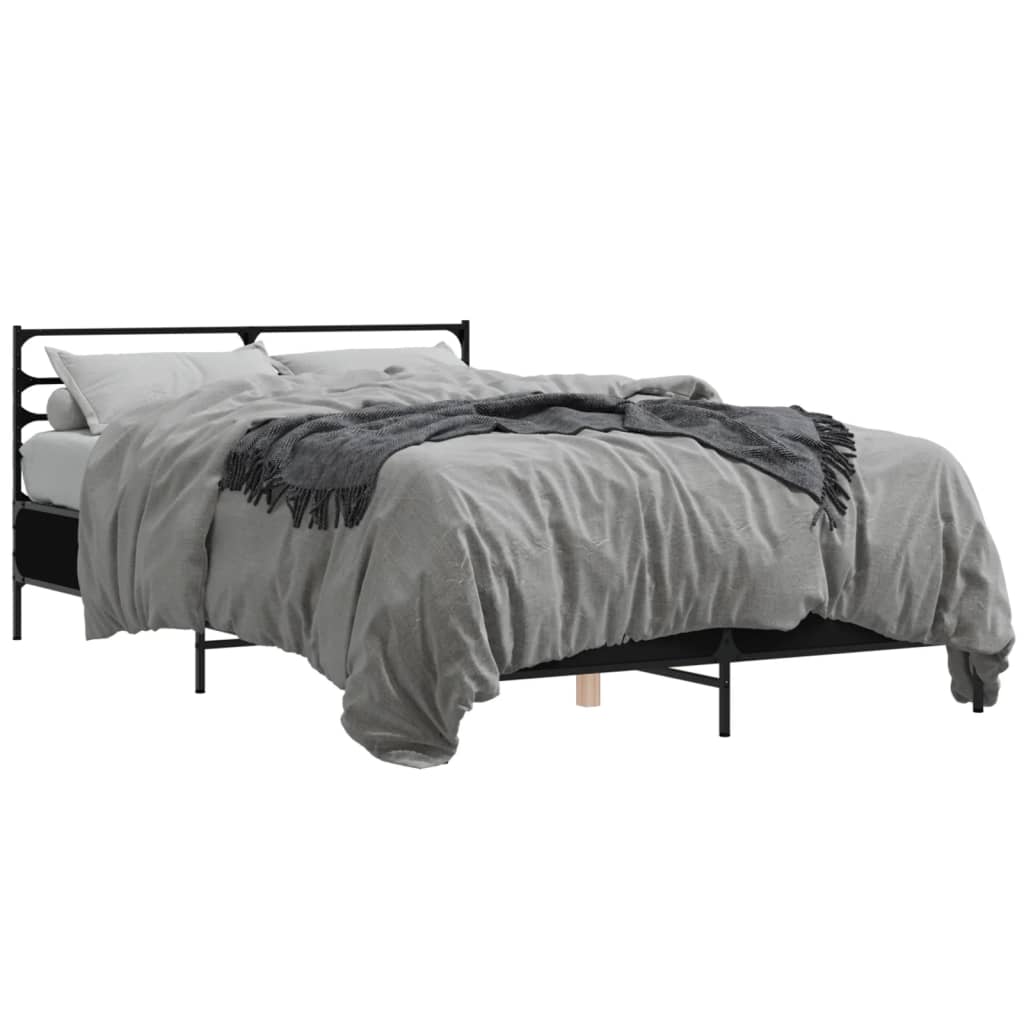 Cadre de lit sans matelas noir 120x190 cm