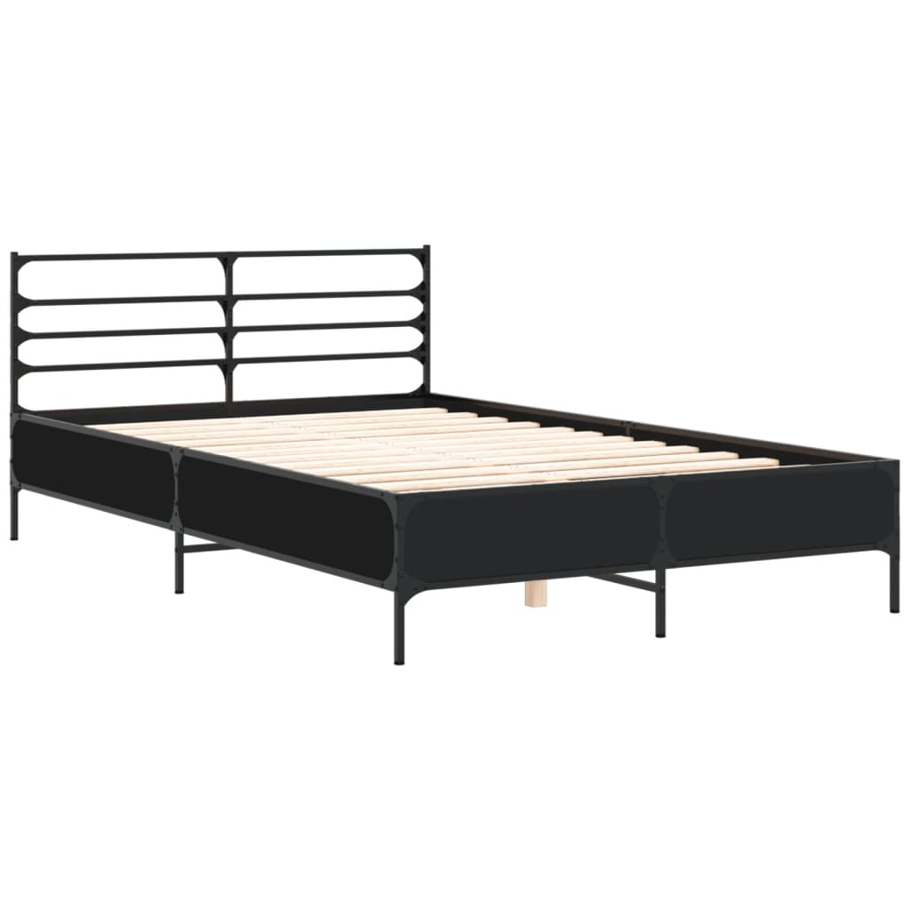 Cadre de lit sans matelas noir 120x190 cm