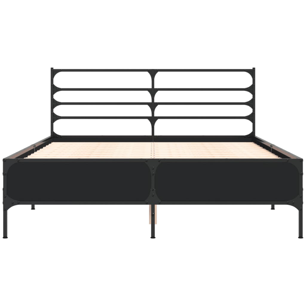 Cadre de lit sans matelas noir 120x190 cm