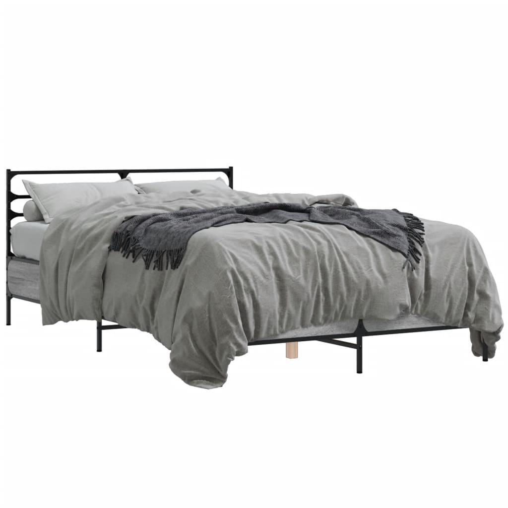 Cadre de lit sans matelas sonoma gris 120x190 cm