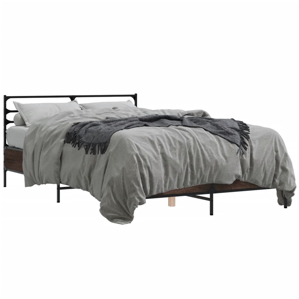 Cadre de lit sans matelas chêne marron 120x190 cm