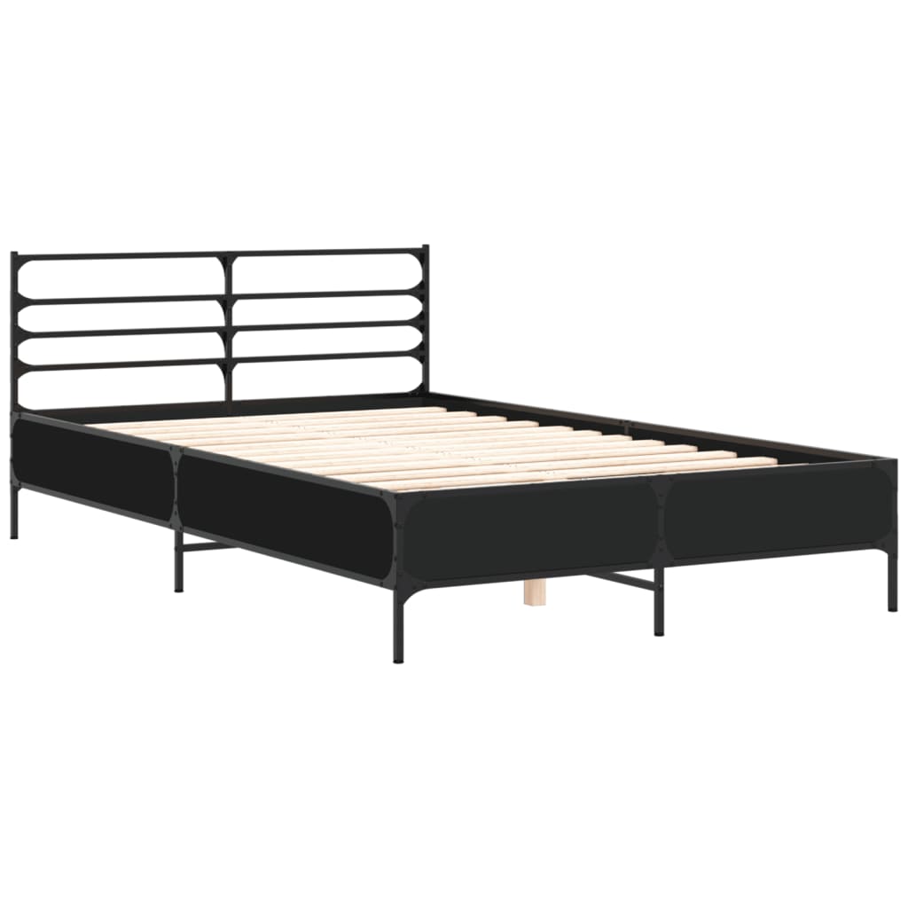 Cadre de lit sans matelas noir 135x190 cm