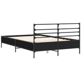 Cadre de lit sans matelas noir 135x190 cm