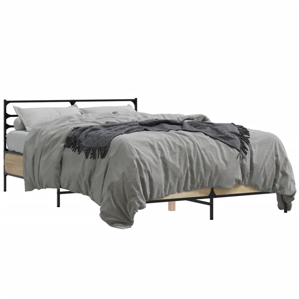 Cadre de lit sans matelas chêne sonoma 135x190 cm