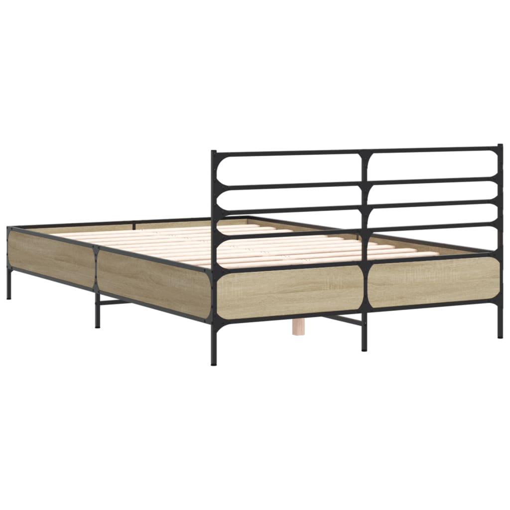 Cadre de lit sans matelas chêne sonoma 135x190 cm