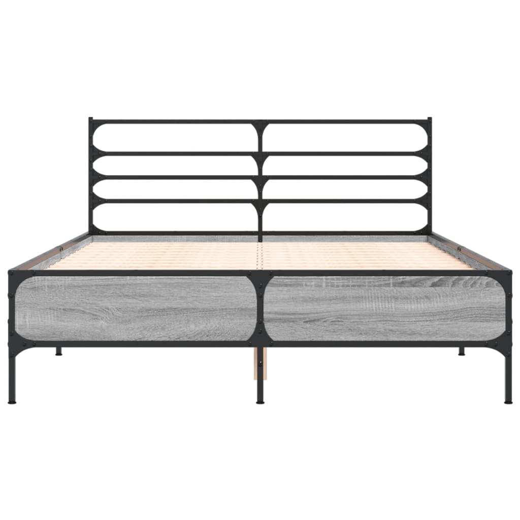 Cadre de lit sans matelas sonoma gris 135x190 cm