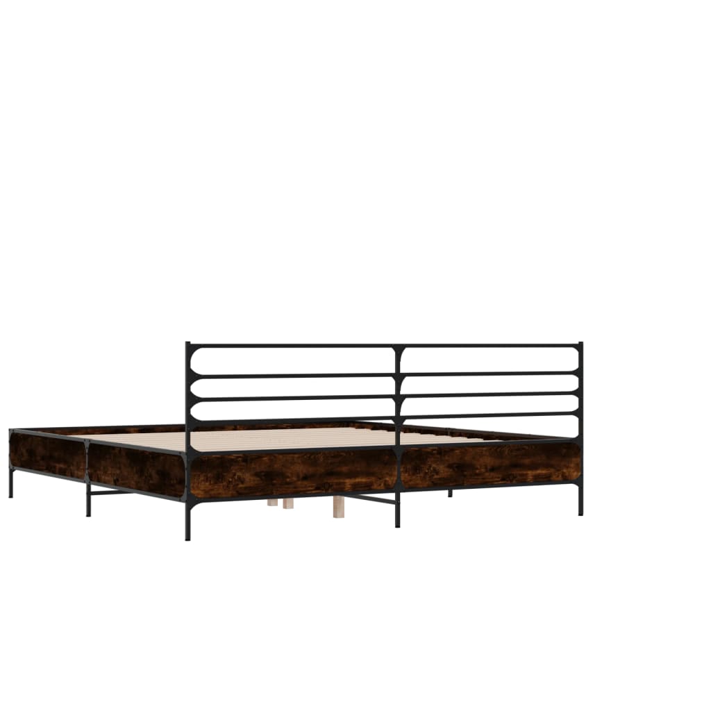 Cadre de lit sans matelas chêne marron 135x190 cm