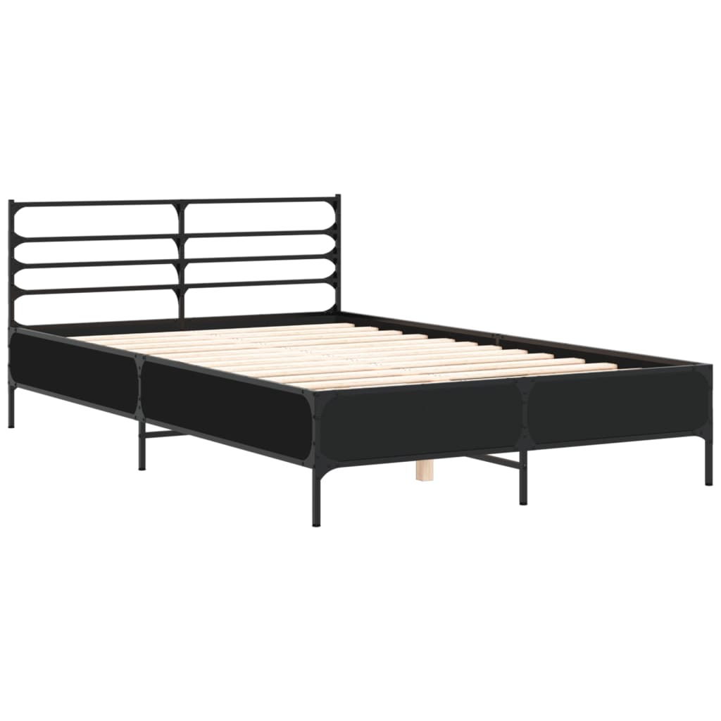 Cadre de lit sans matelas noir 140x190 cm