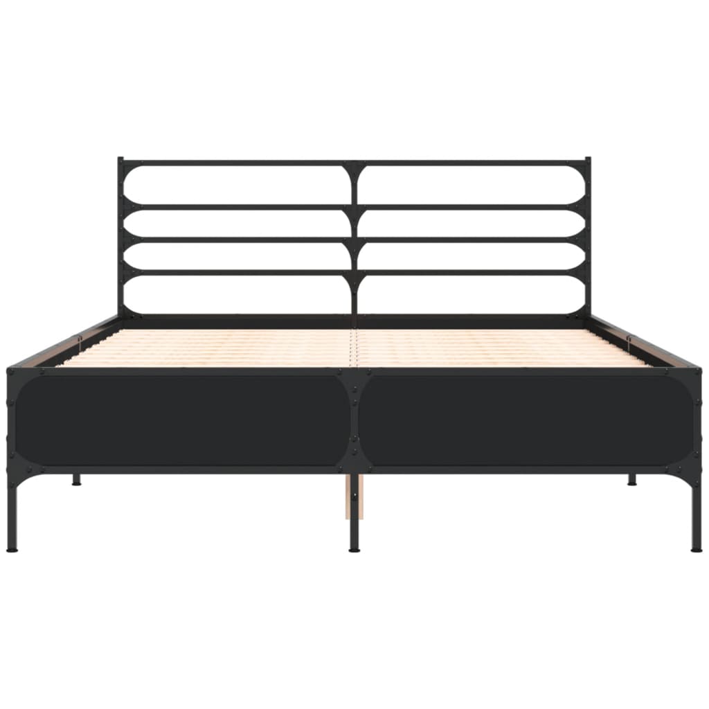 Cadre de lit sans matelas noir 140x190 cm