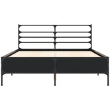 Cadre de lit sans matelas noir 140x190 cm