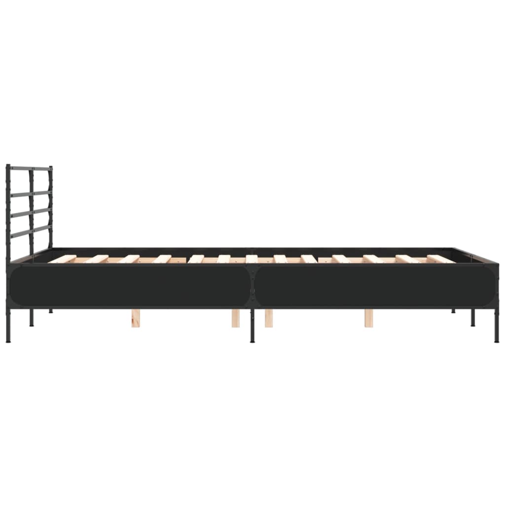 Cadre de lit sans matelas noir 140x190 cm