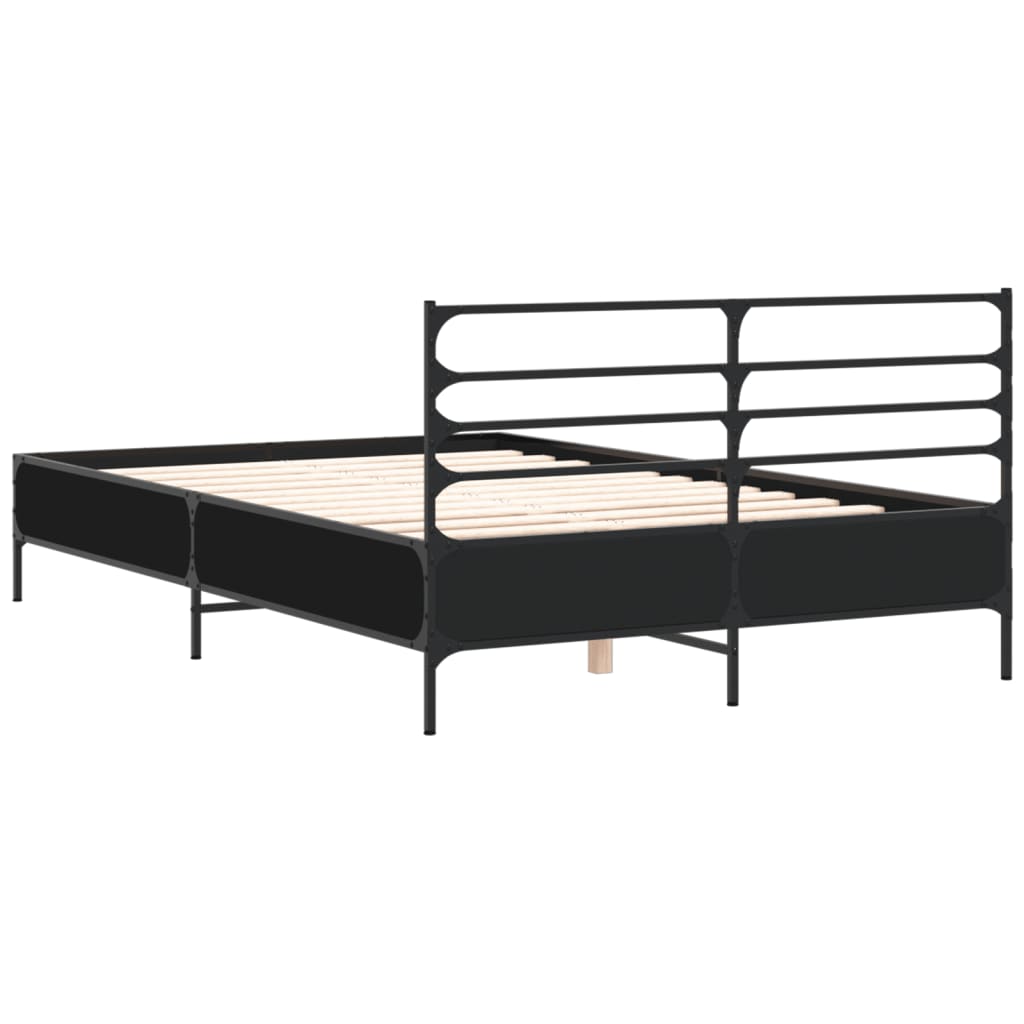 Cadre de lit sans matelas noir 140x190 cm