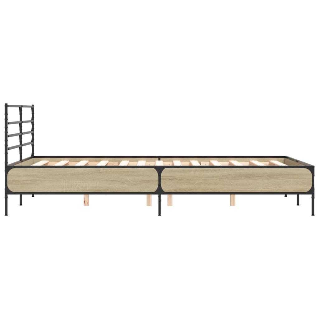 Cadre de lit sans matelas chêne sonoma 140x190 cm