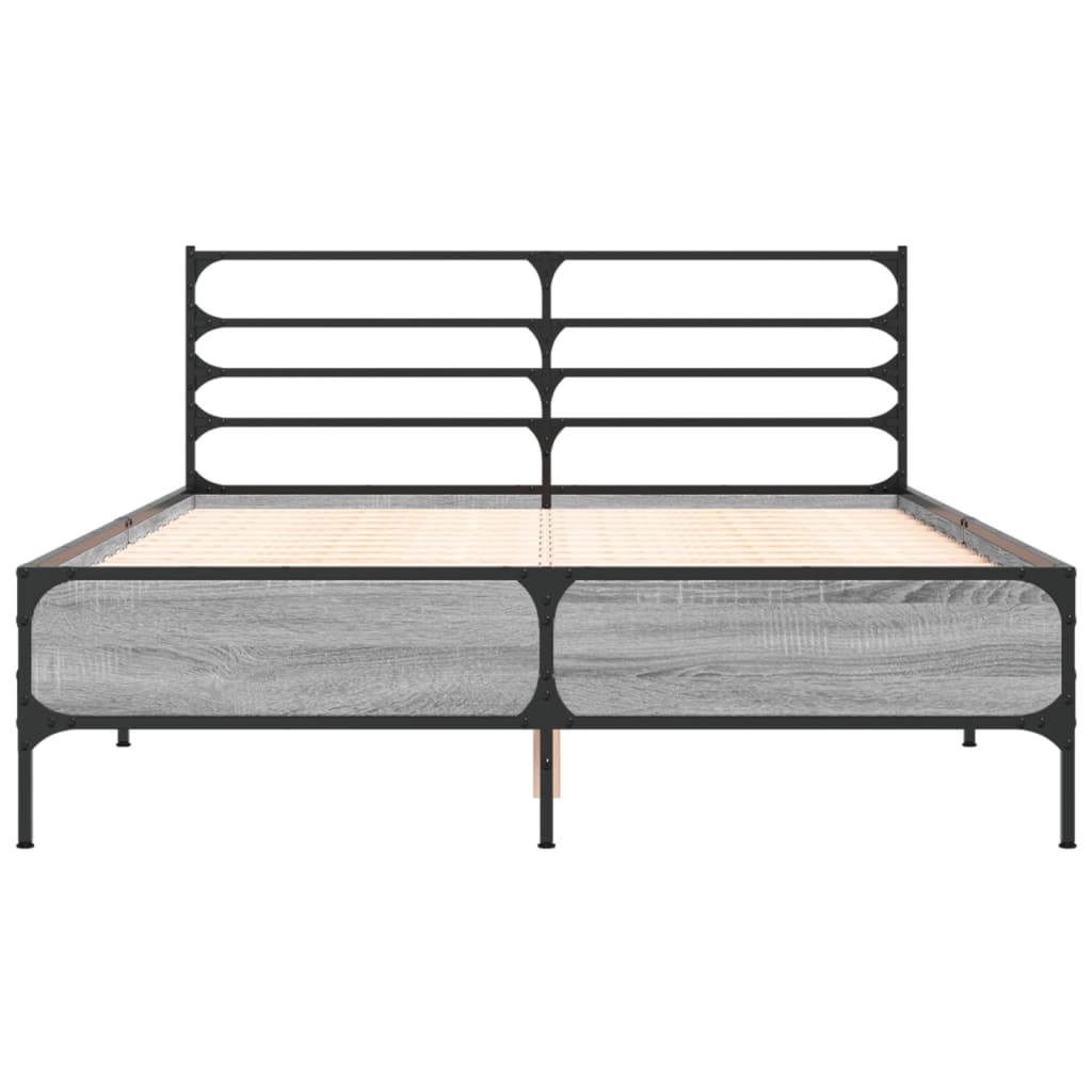 Bed frame without mattress sonoma gray 140x190 cm