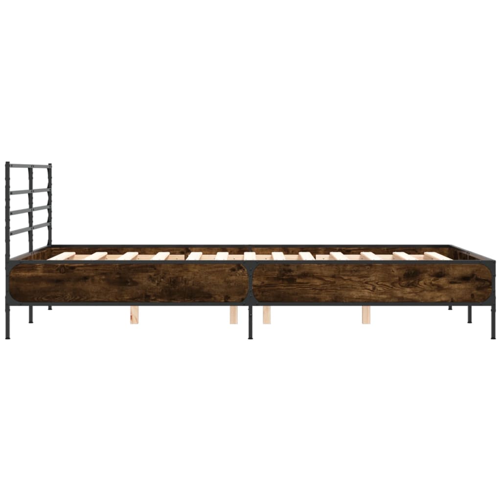 Cadre de lit sans matelas chêne marron 140x190 cm