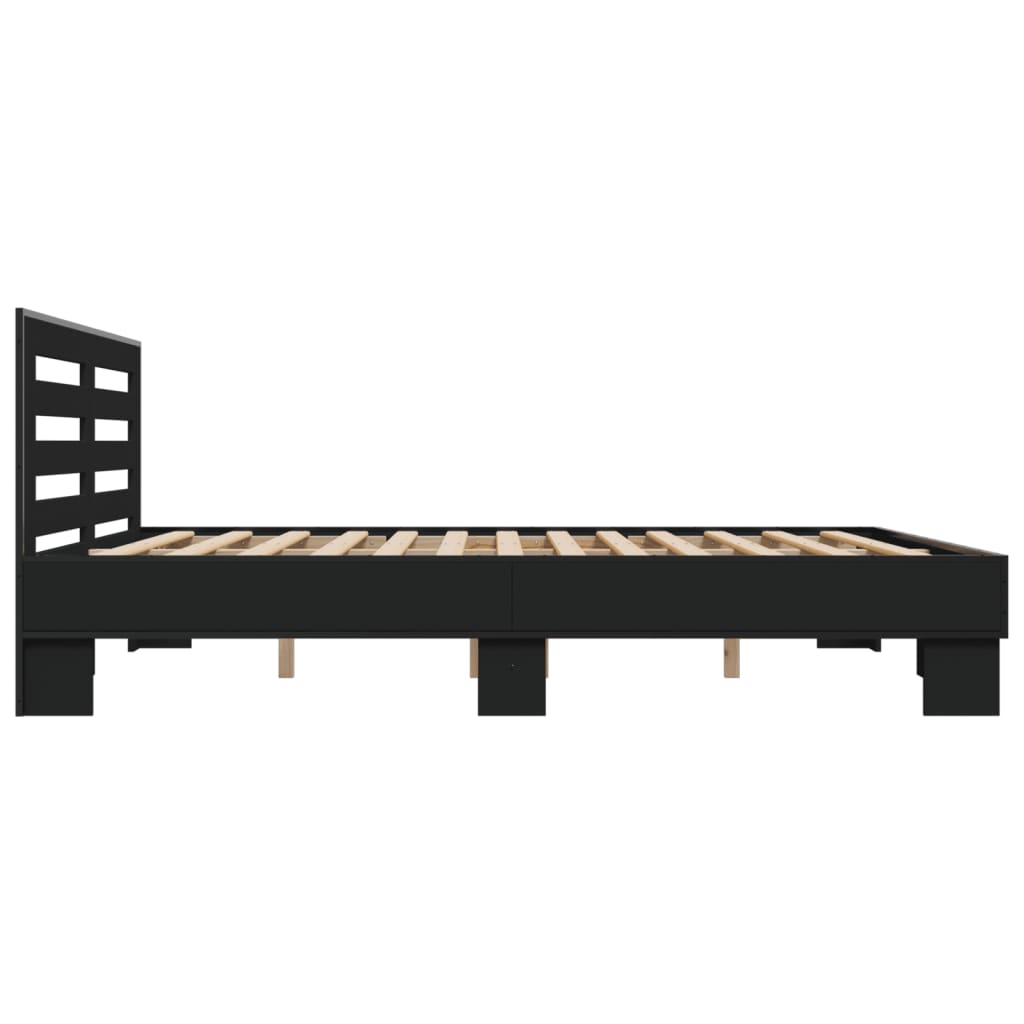 Cadre de lit sans matelas noir 200x200 cm