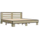 Bed frame without mattress sonoma oak 200x200 cm