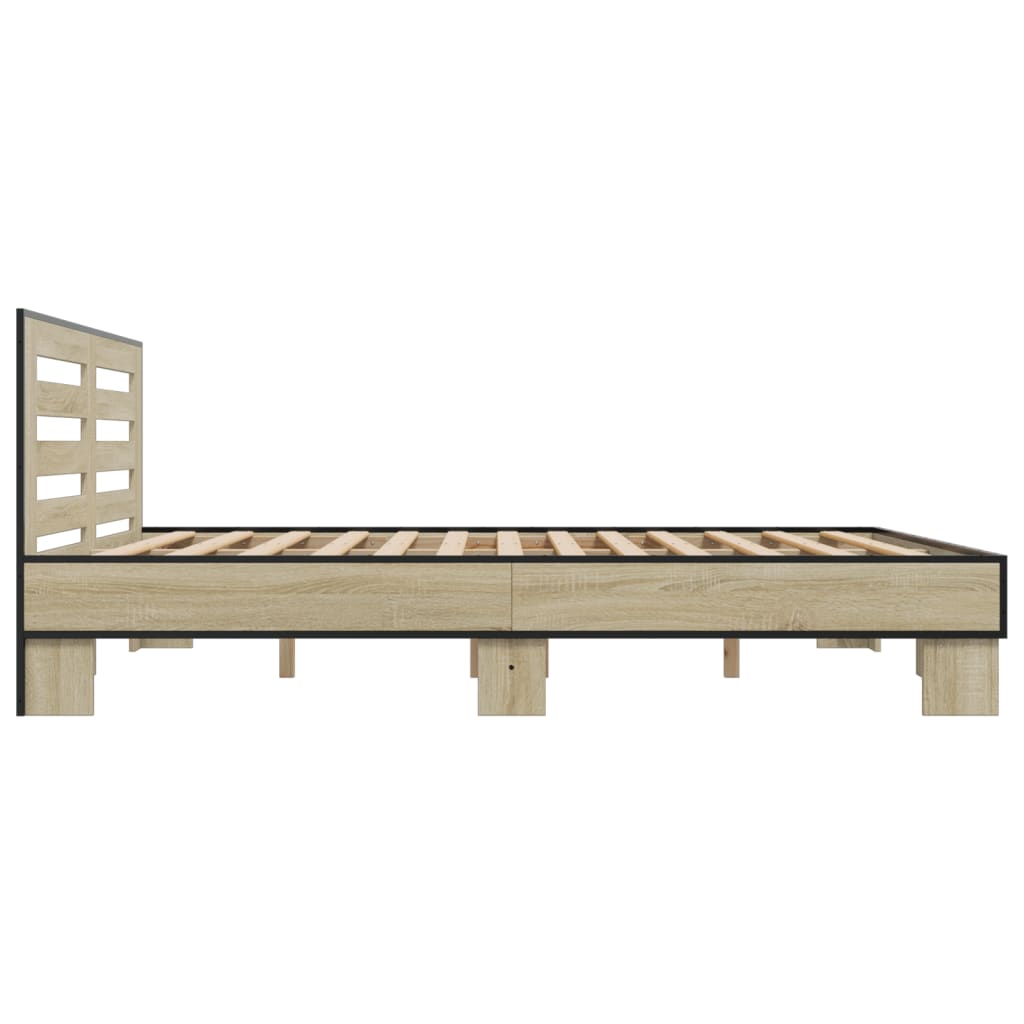 Bed frame without mattress sonoma oak 200x200 cm