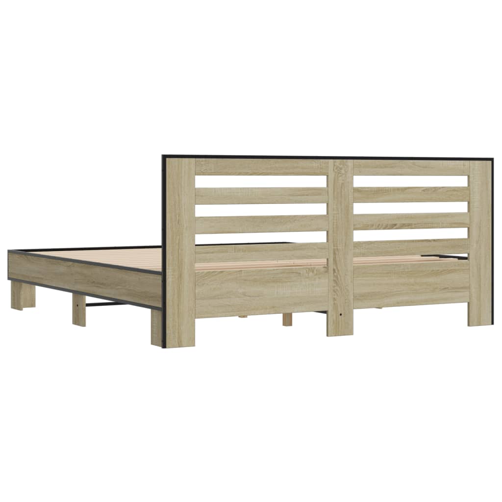 Cadre de lit sans matelas chêne sonoma 200x200 cm