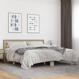 Bed frame without mattress sonoma oak 200x200 cm