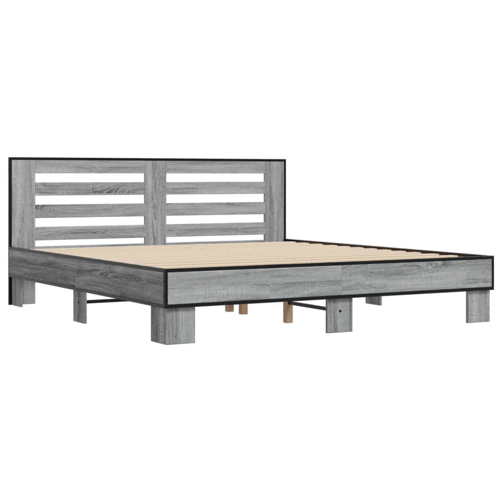 Cadre de lit sans matelas sonoma gris 200x200 cm