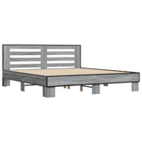 Bed frame without mattress sonoma gray 200x200 cm