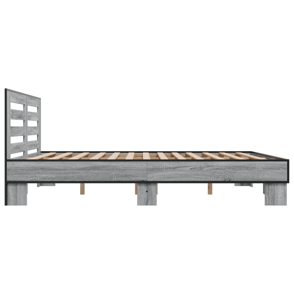 Bed frame without mattress sonoma gray 200x200 cm