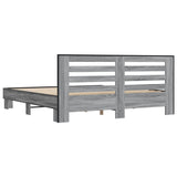 Bed frame without mattress sonoma gray 200x200 cm