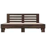 Bed frame without mattress brown oak 200x200 cm