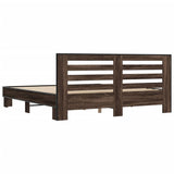 Bed frame without mattress brown oak 200x200 cm