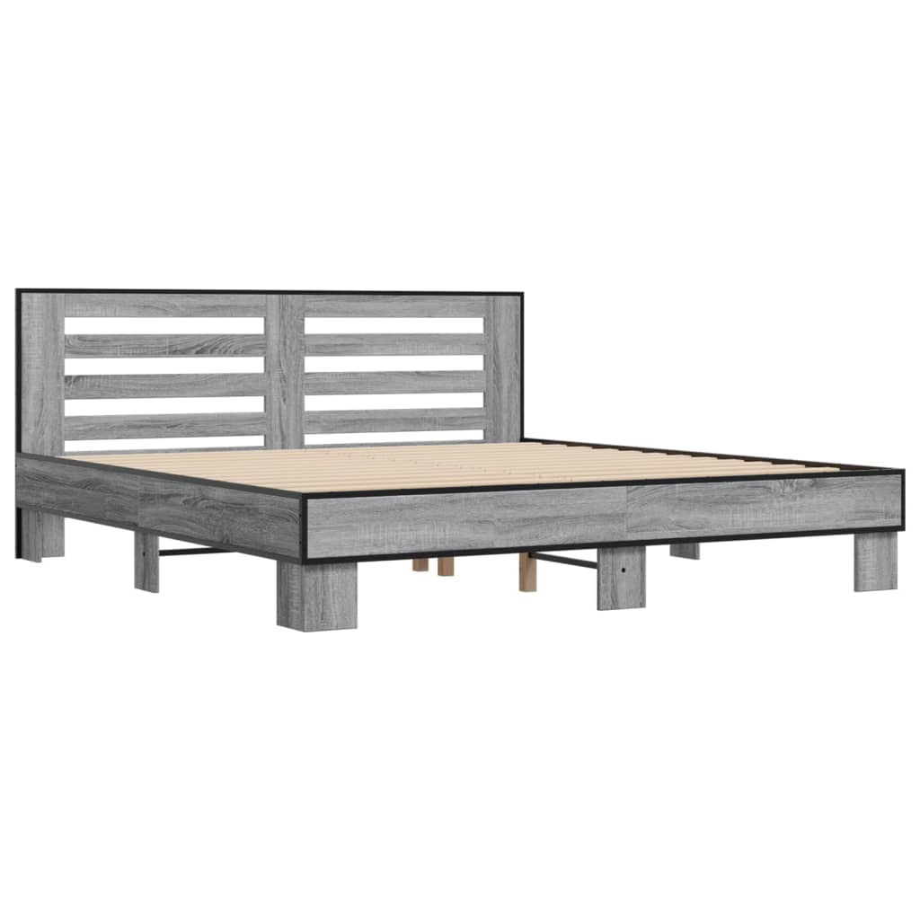 Cadre de lit sans matelas sonoma gris 180x200 cm