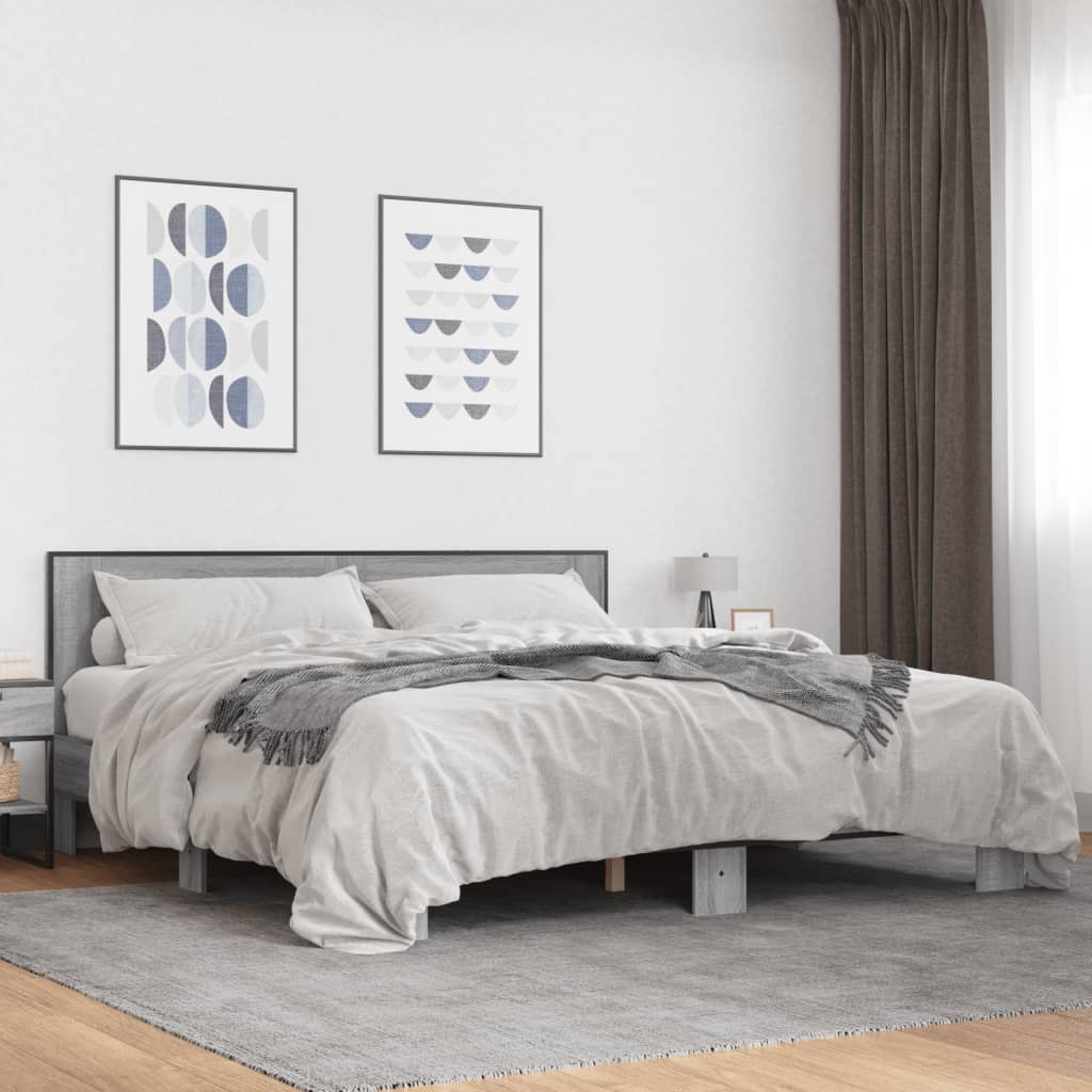 Cadre de lit sans matelas sonoma gris 180x200 cm