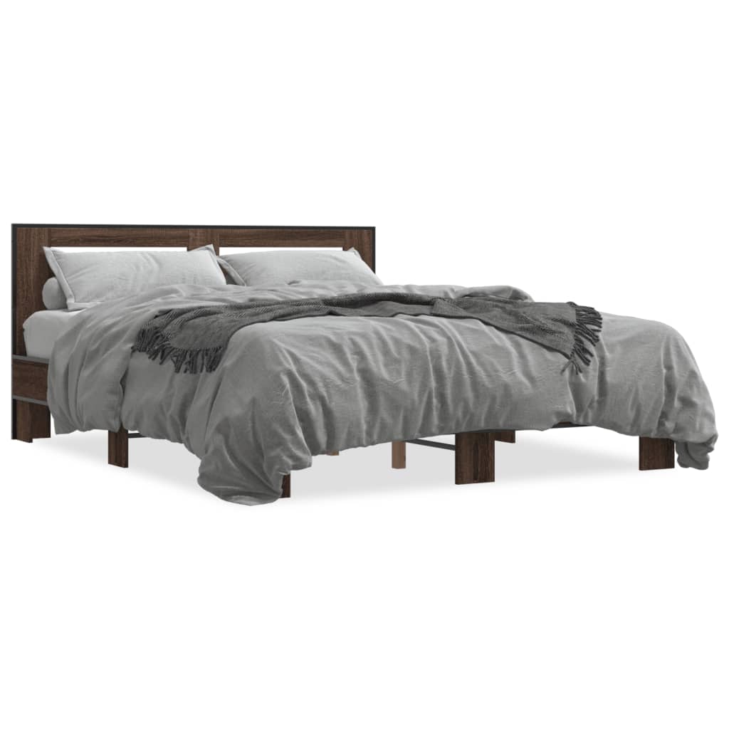 Cadre de lit sans matelas chêne marron 160x200 cm